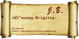 Jánossy Brigitta névjegykártya